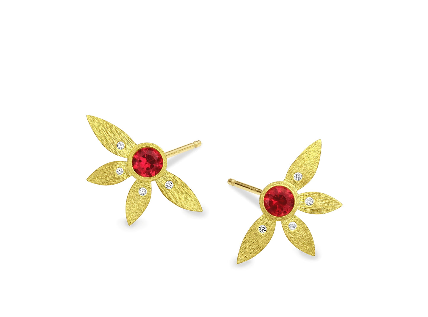 Half Plumeria Stud Earrings