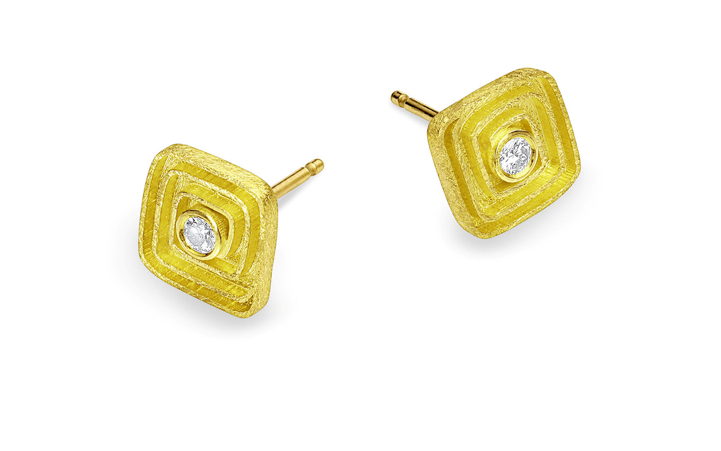 Square Scroll Stud Earrings
