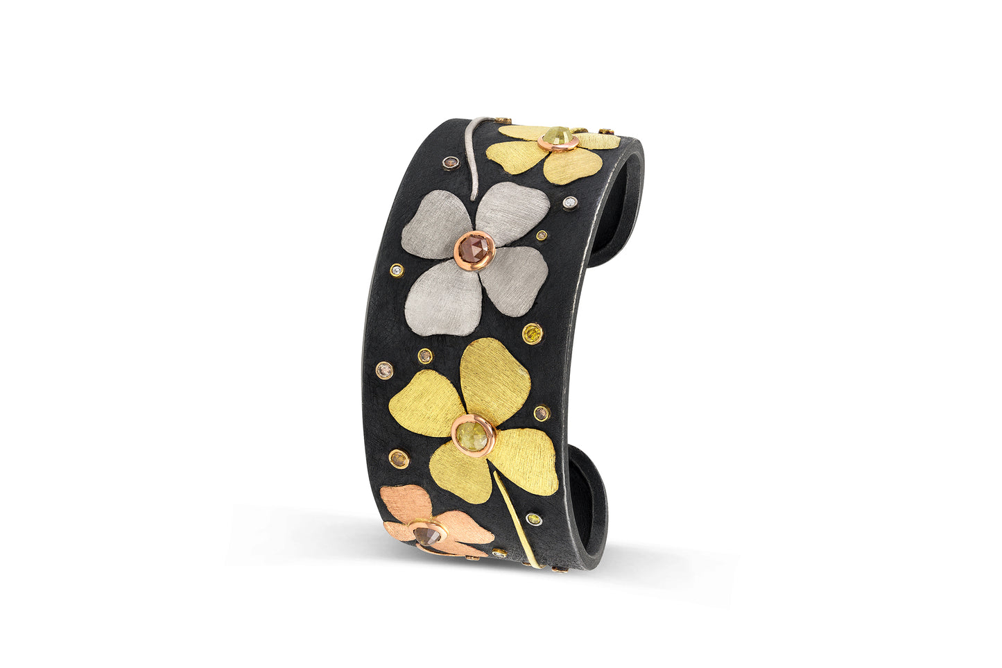 Multi Flowers Cuff Bracelet