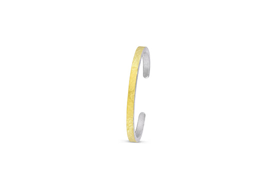 Yellow Gold Textured Cuff Bracelet