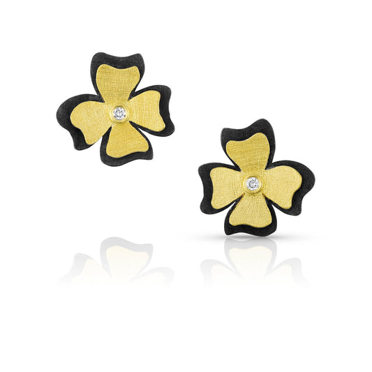 Two Tone Flower Stud Earrings
