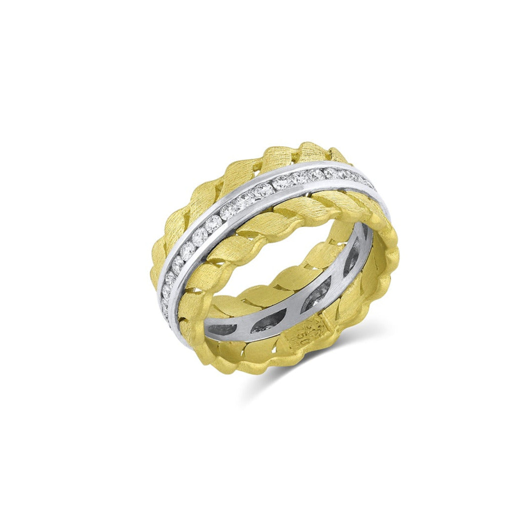 Wide Leaf Eternity Band