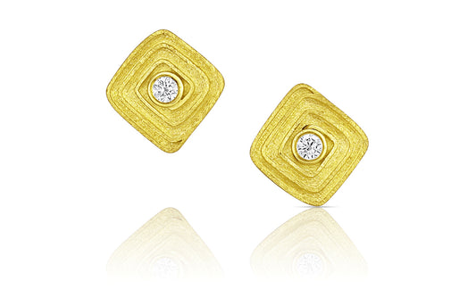 Square Scroll Stud Earrings