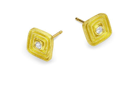 Square Scroll Stud Earrings