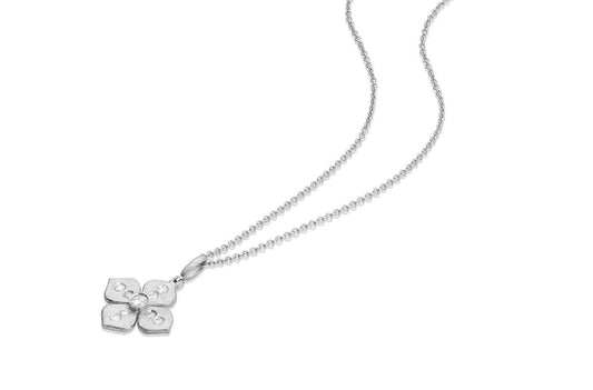 Petal Platinum Pendant with Diamonds