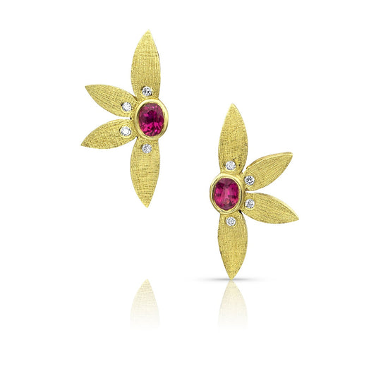 Half Petal Flower Studs