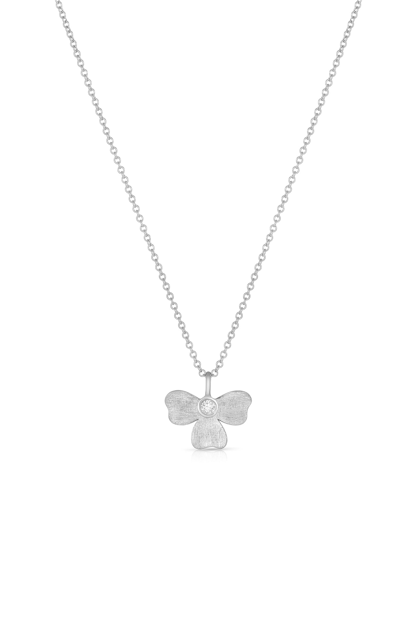 Platinum Half Flower Pendant