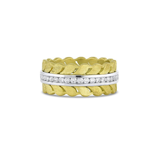 Wide Leaf Eternity Band