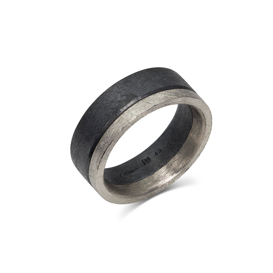 Platinum Silver Groove Ring